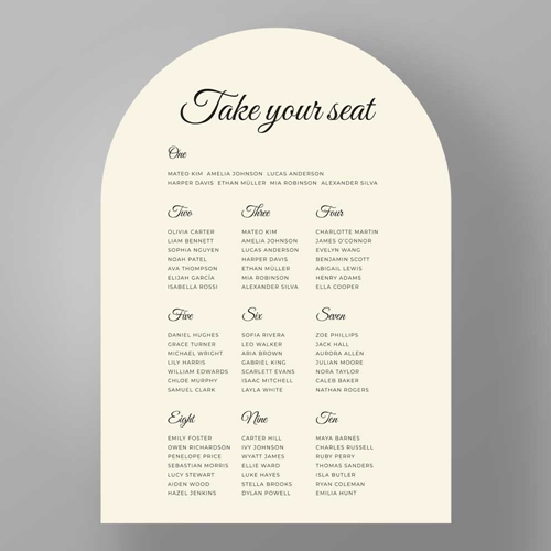 Show details for Ivory Arch - Table Plan