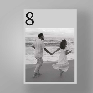 Show details for Monochrome Romance - Table Numbers