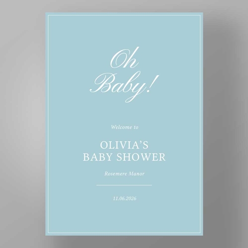 Show details for Oh Baby Baby Shower - Welcome Board - Blue