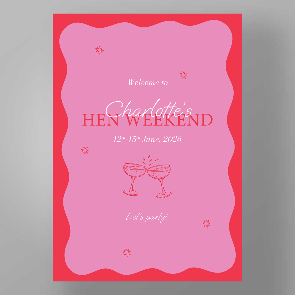 Show details for Groovy Pink - Hen Party Welcome Boards